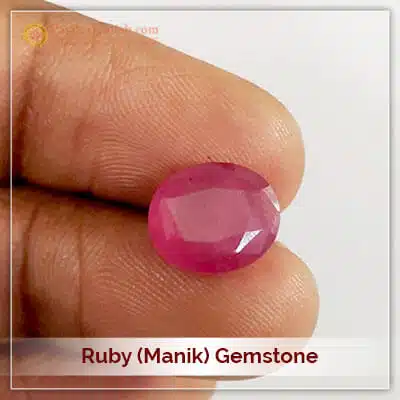 Lab Certified Manik Ruby Gemstone